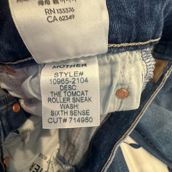 Mother The Tomcat Roller Sneak High Rise Wide Leg Jeans Sixth Sense Size 28 NWT - Picture 11 of 13